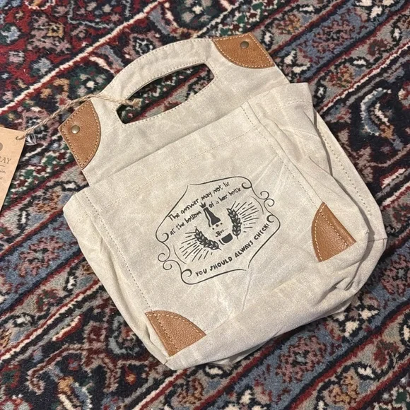 NWT Clea Ray Upcycled Canvas Beer Carrier Caddy Bag - Picture 6 of 6